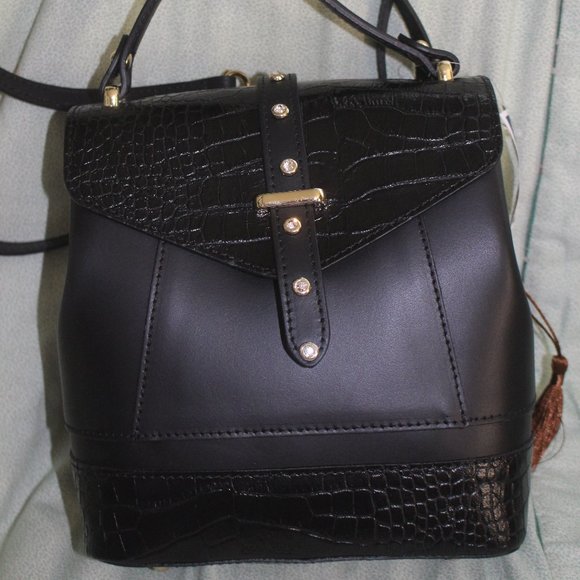 NWT House of Harlow 1960 Italy Genuine Leather Handbag Backpack Bacl To School main image 5